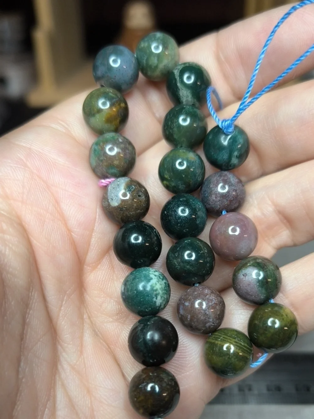 #8- 10mm Indian Agate Gemstone Beads - 8 Inch Strand